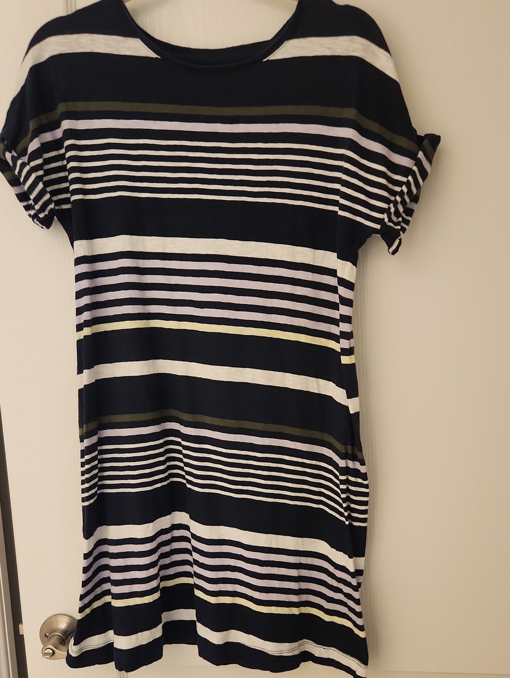 Lou & Grey Striped short sleeve T-shirt  Dress 100% cotton size small